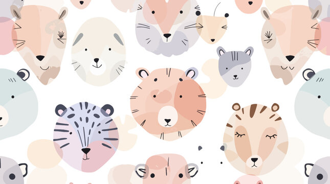 seamless pattern with funny animals