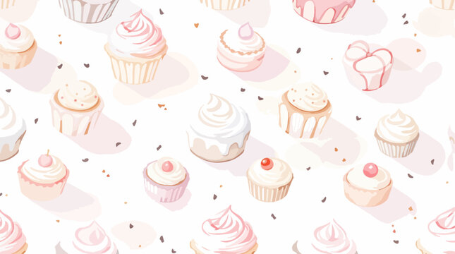 seamless pattern with cupcakes