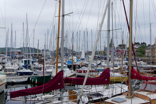 M&acirc;ts dans le port de Paimpol en C&ocirc;te d'Armor - France 
