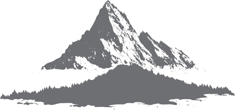 Rough stippled hills grunge landscape silhouette
Black white rugged mountain range abstract texture
