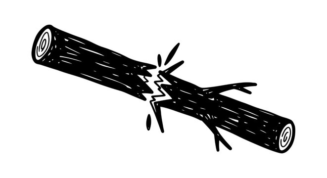 Broken Branch - Hand Drawn Illustration