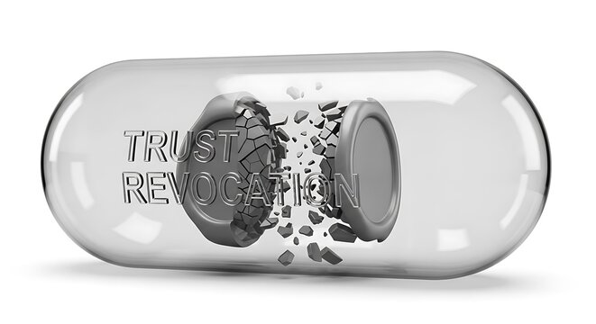 Pill breaking apart with text trust revocation