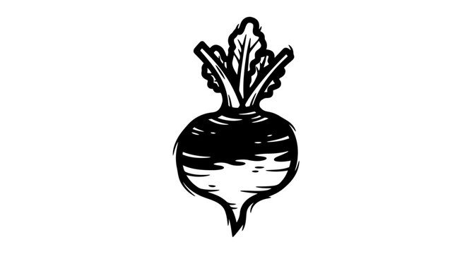Hand-drawn beet icon isolated on white background. Vector illustration.