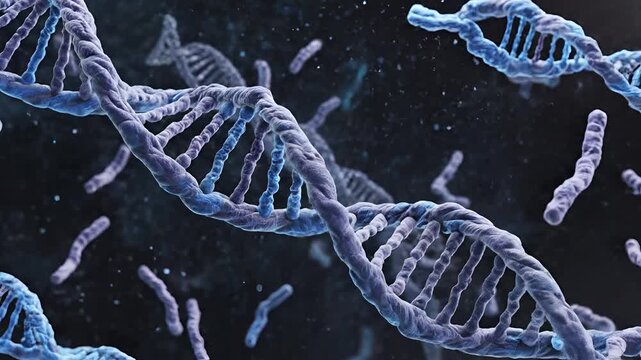 Abstract 3D DNA Double Helix Structure Animation.