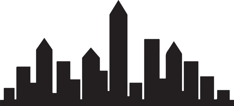 Minimal skyline silhouette triangular roof abstraction minimalist vector city skyline illustration