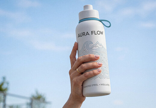 Reusable Thermal Drink Bottle Mockup