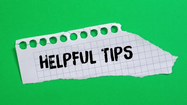 Helpful tips message writing on ripped torn paper background