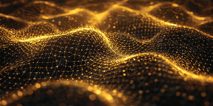 A macro closeup of a textured blue silk fabric featuring a golden reptile snakeskin pattern with elegant python design elements