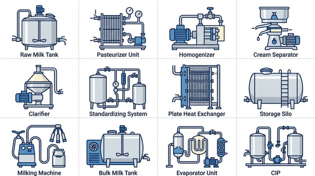 Dairy Processing Equipment Collection Industrial Machines.