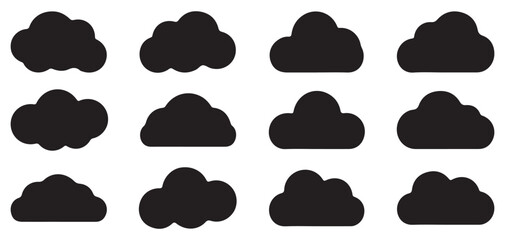 Obraz premium Minimalist cloud outline icons collection for web and mobile apps vector illustration eps 10