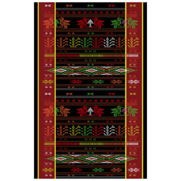 Colorful Indonesian Batak Ulos Ethnic Seamless Background