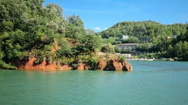 The Isere river in Saint Nazaire en Royans, France