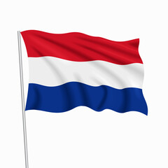 Fototapeta premium Dutch waving national flag, design for national holidays. Vector illustration.