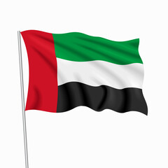 Obraz premium United Arab Emirates waving national flag, design for national holidays. Vector illustration.