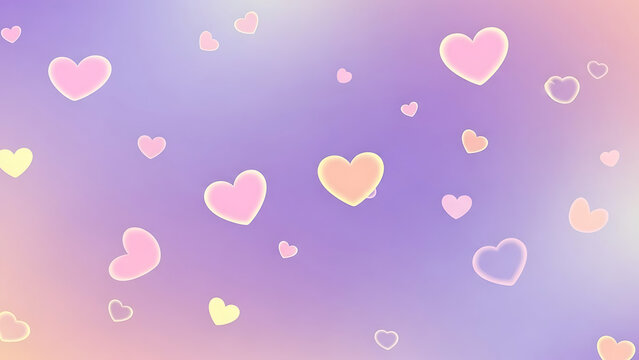 Vibrant purple lilac abstract backdrop decorated with floating magenta heart shape, celebrating mother and valentine love, or spring seasonal festivities with soft romantic gradient.