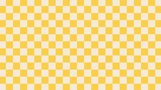 Yellow Retro Checkerboard Seamless Pattern. Minimalist Geometric Background for Wallpaper and Fabric Design