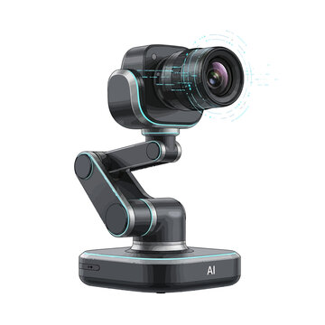 Smart robotic ai camera with articulating mount and digital lens