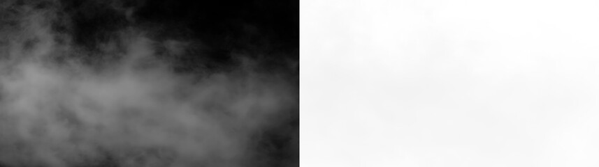 Fototapeta premium Fog covering a wide area with a transparent background, creating a mysterious and hidden scene during any time of day