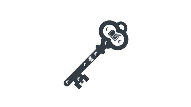 Old antique skeleton key closeup.