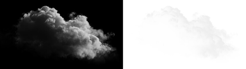 Obraz premium White cloud on a transparent background with soft edges floating in the air during daytime