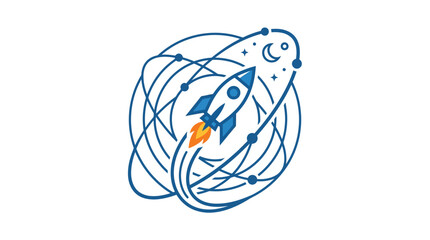 Rocket Ship Blasting into Space. © Gilangaa