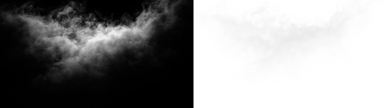White clouds float on a transparent background creating a light and airy effect for design projects and artwork