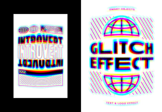 Glitch Text Effect &ndash; Anaglyph Typography for Logo, Poster & Branding (PSD)