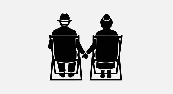 Illustration of a couple sitting together.