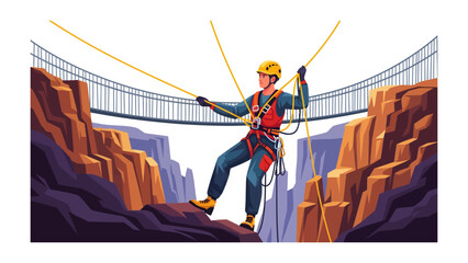 Rappelling adventure in a grand canyon © Joynob