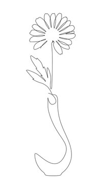 one line hand drawn flower