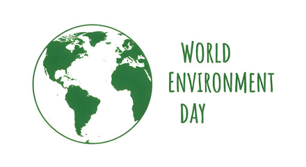 Obraz premium World Environment Day globe illustration with green continents and white background