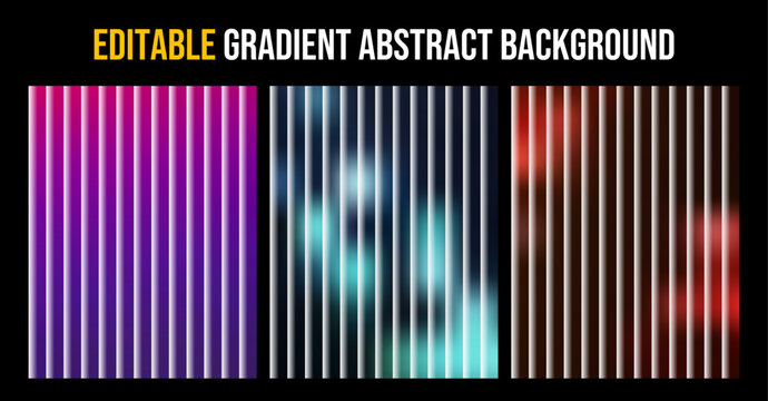 Three vertical gradient backgrounds purple teal and brown color schemes for modern design projects