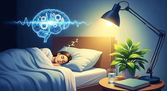 Healthy sleep concept promoting consistent quality rest and proper hygiene as essential wellness practices for mental clarity, physical recovery, and holistic rejuvenation during nighttime hours.