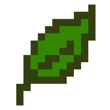 Green tea leaf matcha pixel art plant