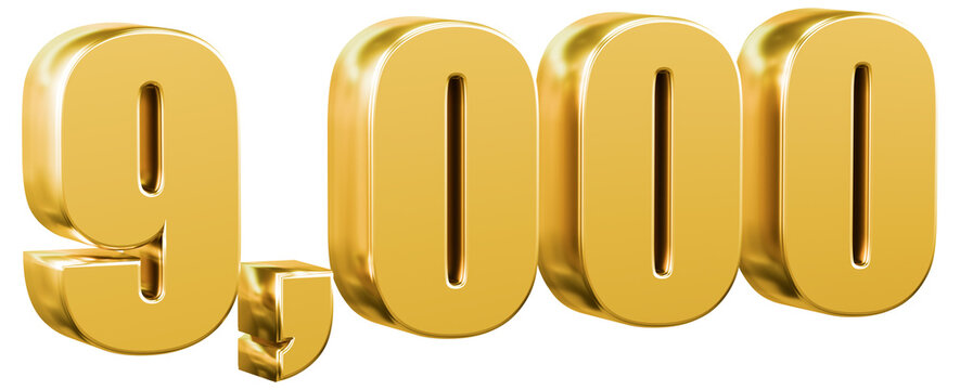 Shiny metallic gold 9,000 3D render