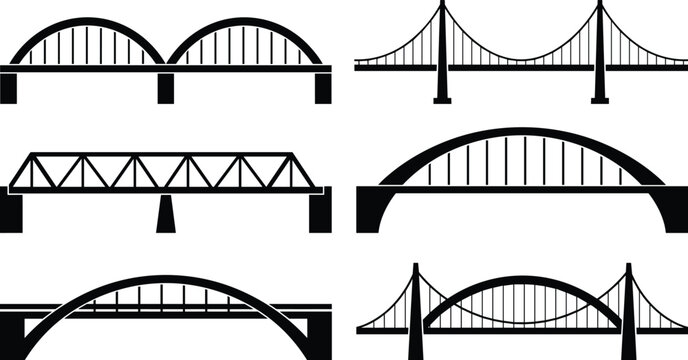 Black and white geometric house roof trusses and frames with triangular supports geometric shapes de