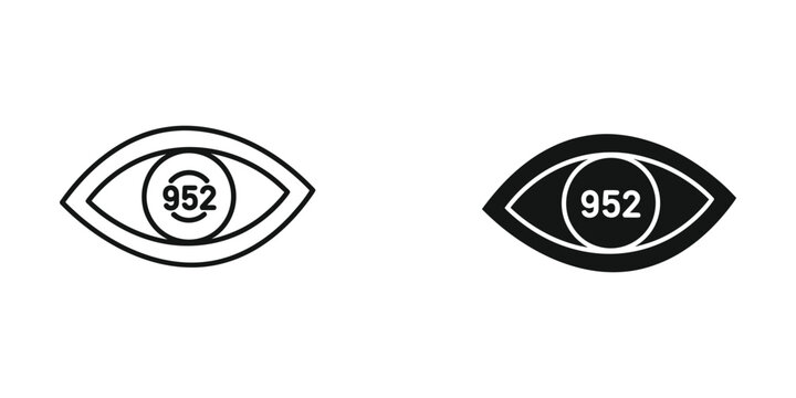 Minimalist Eye Icons Showing Number 952 in Outline and Filled Styles