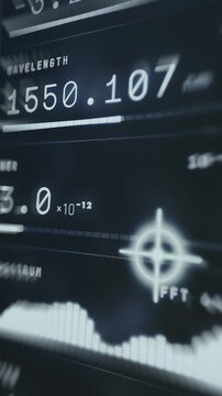 Data from an Optical Time-Domain Reflectometer OTDR testing the integrity of fiber optic cables