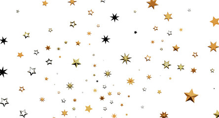 Abstract background featuring golden stars on white, ideal for holiday designs, celebrations, and festive greetings. Per © vegefox.com