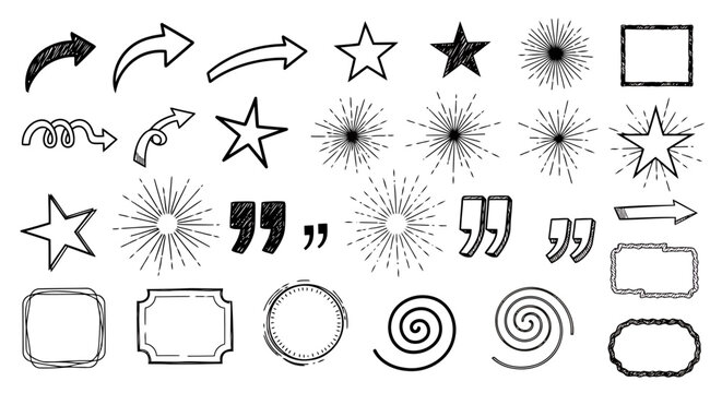 Arrows and shapes decorate this design set.