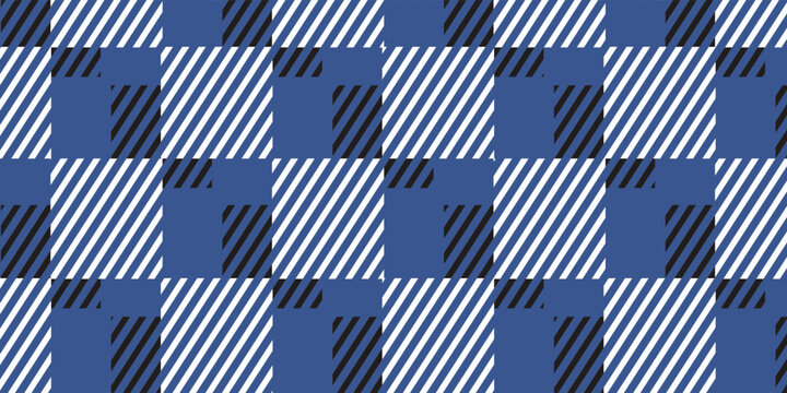 Lumberjack plaid seamless pattern. Vector illustration. Blue color. Textile template.