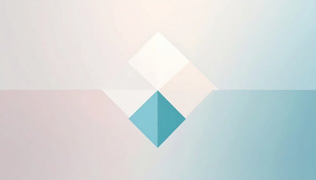 Geometric Diamond Shape Reflection on Gradient Background.