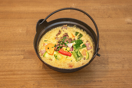 A delicious Filipino curry recipe in a metal bowl