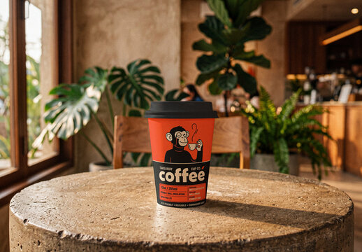 Disposable Paper Coffee Cup Mockup