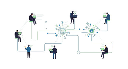 Global Network Connectivity: People Connecting Devices to Centralized Data Hubs © lia
