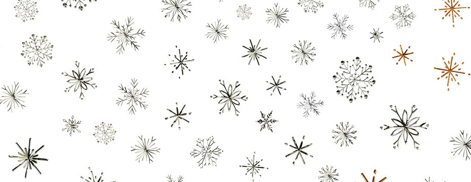 Whimsical watercolor snowflake pattern perfect for winter holiday celebration.