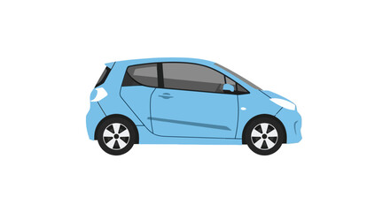 Fototapeta premium Modern Blue Hatchback Car Isolated on White Background, Vector Illustration