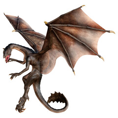 Fototapeta premium 3D Rendering Fairy Tale Dragon on White