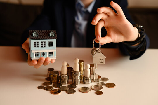 Conceptual background for selling, renting, or buying real estate. Real estate as a backdrop