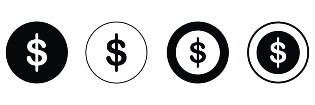 Doller icon logo with circle vector eps 10.